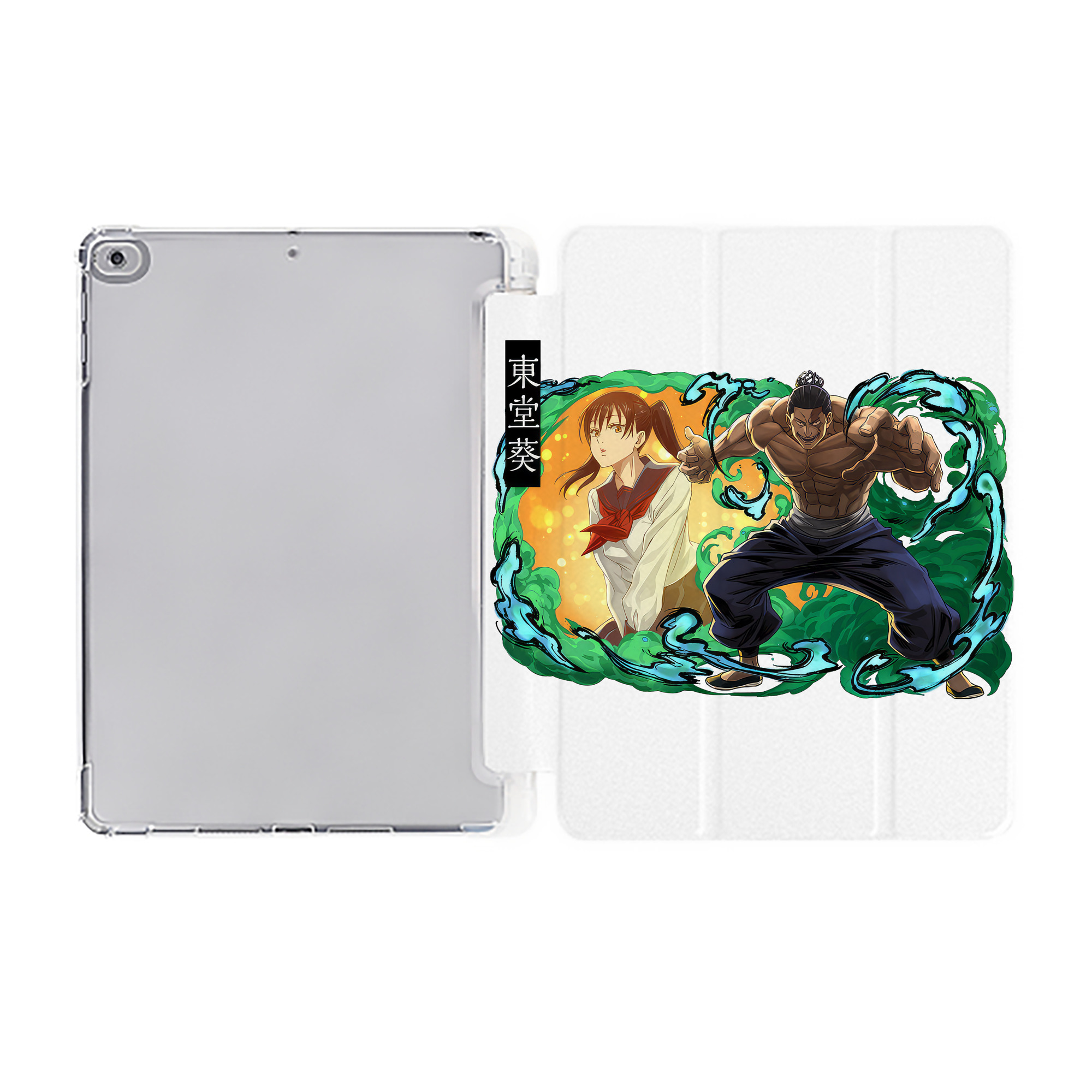 （画像用） 呪術廻戦 Jujutsu Kaisen IPad ケース ペン収納付き 三つ折りスタンド PUレザー×シリコン 対応機種9.5/10.5/10.9インチ